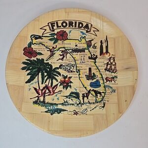 Vintage Florida Landmark Bambo Tray STORAGE UNIT